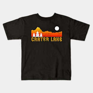 Crater Lake national park retro vintage Kids T-Shirt